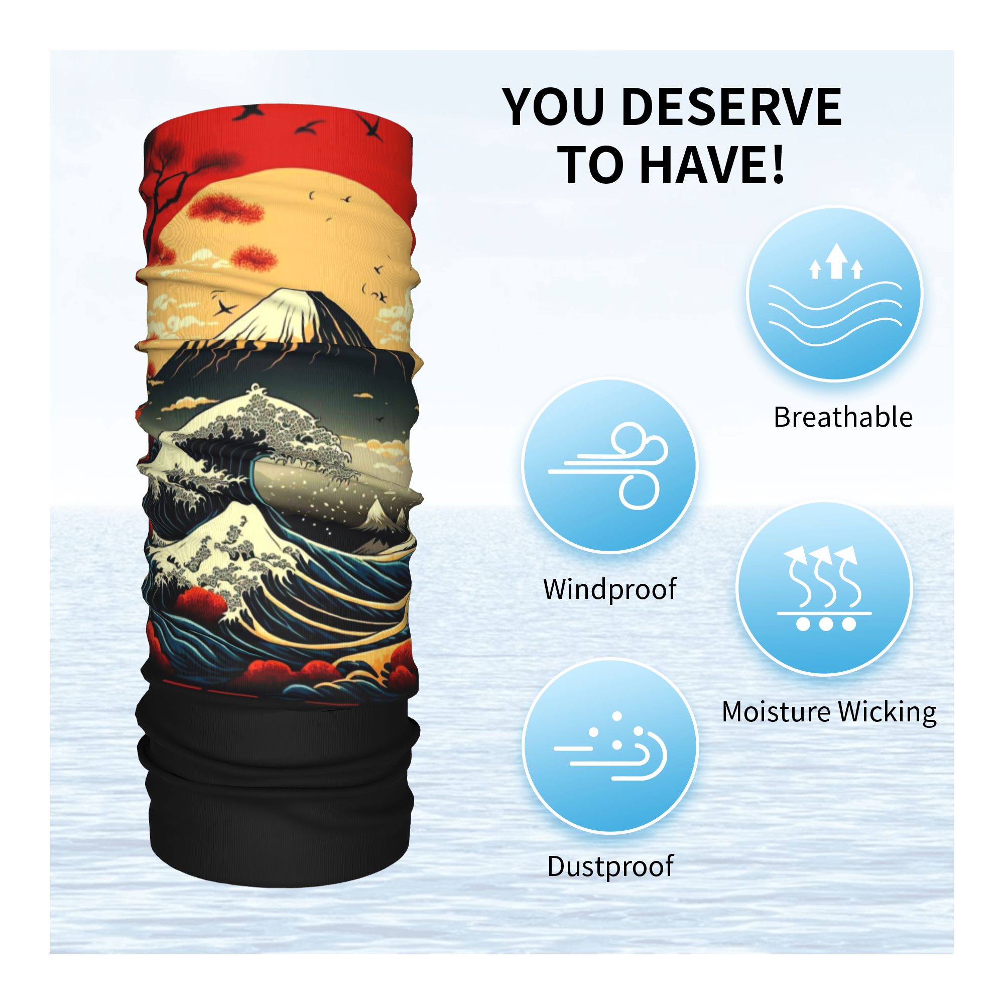 The Great Wave off Kanagawa Ba - đánh giá và giá Neck Gaiter Fleece