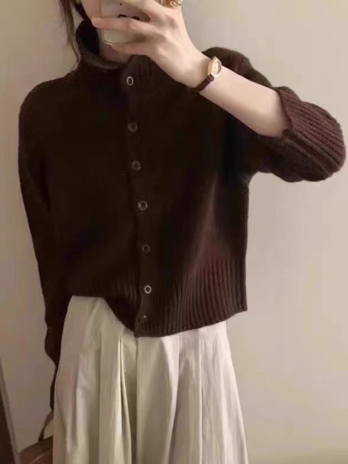 French new turtleneck short ca - đánh giá và giá Wool Coat Peacoat